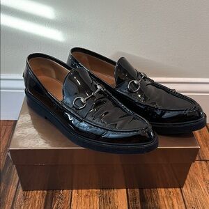 Gucci patent moccasins size 10